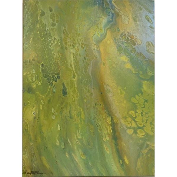 CRYSTAL SHELVEN "YELLOW AURA" ACRYLIC PAINTING ON CANVAS ORIGINAL ARTWORK