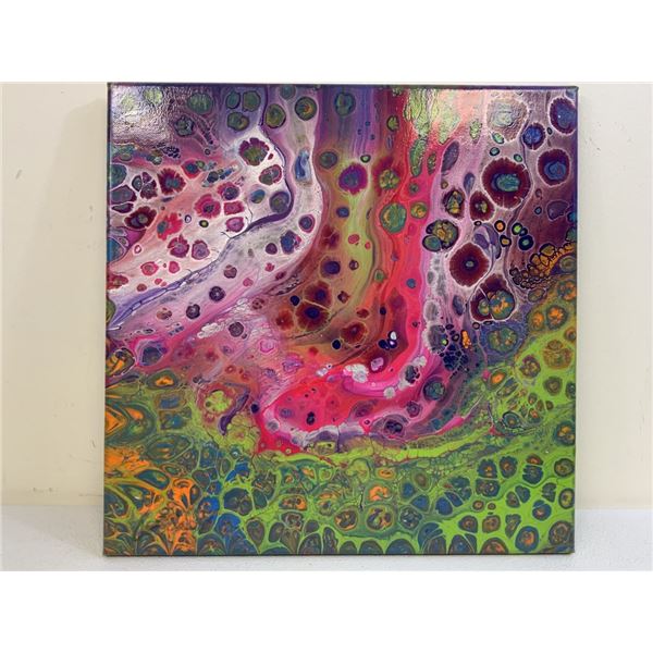 CRYSTAL SHELVEN "RAINBOW SPINE" ACRYLIC PAINTING ON CANVAS ORIGINAL ARTWORK