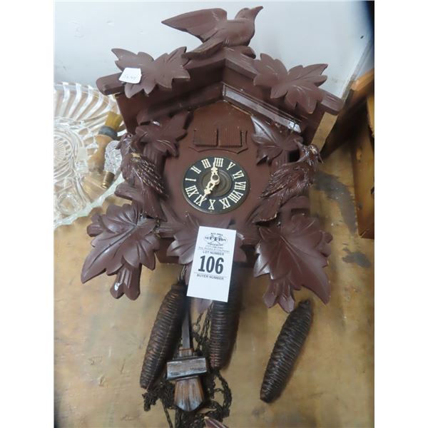 Cuckoo Clock w/Carved Birds