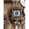 Image 2 : Ornate Cast Brass Trim Wall Clock w/Weights