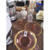 Image 1 : Depression Glass Serving Dishes 4, Oil Glass 2, and Vase