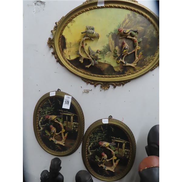 Ornate Bird Wall Plaques - 3