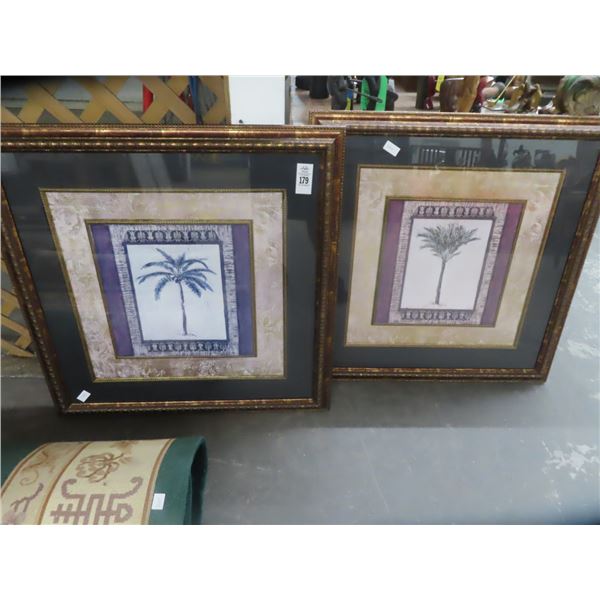 2-Palm Framed Wall Art - 26" x 36" - 2 X $