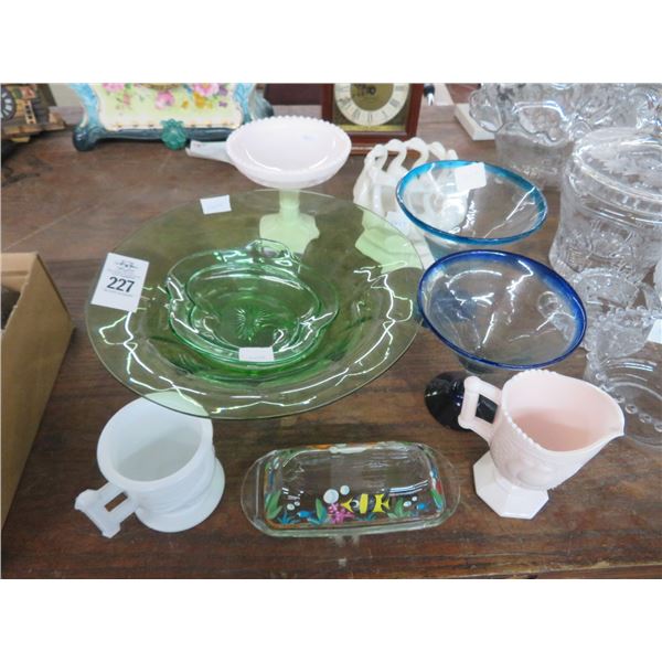 Depression Glass Bowls, Swan Dishes, Fish Butter Dish, Margaritaville Glasses