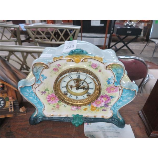 Ansonia Larita Porcelain Clock w/Papers