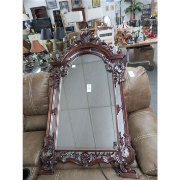 Ornately Carved Framed Mirror - 10 x 10 - No Shipping