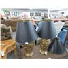 Image 1 : Lion Motif Lamps Pair w/Spare Shades