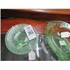 Image 2 : Etched Green Depression Glass, Bowls/Cups/Saucers & Short Stem Glasses