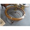 Image 1 : Iron Palm Motif Round Coffee Table (Missing Glass)