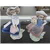 Image 1 : 2 Lladro Girl w/Flowers Figurine 2 x $