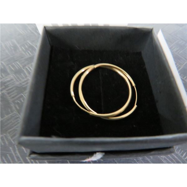 14K YG Hoop Earring Med Barrel Style 1.7g