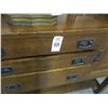 Image 2 : Tiger Oak Mission Style 3 Drawer Double Cabinet Buffet