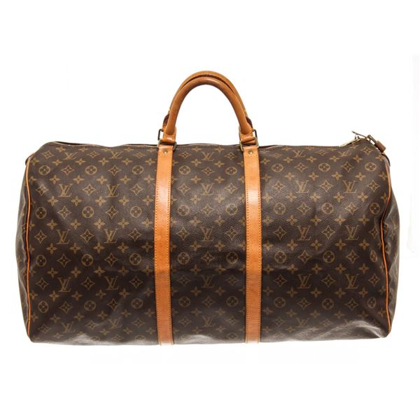 Louis Vuitton Brown Monogram Canvas Keepall 60 Duffel Bag