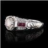 Image 2 : 0.81 ctw VS2 CLARITY CENTER Diamond and 0.26 ctw Ruby 18K White Gold Ring