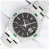 Image 2 : Rolex Quickset Black Index & Emerald Diamond Datejust Wristwatch 26MM