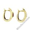 Image 4 : 14k Yellow Gold 2.50 ctw Square Step Cut Brownish Red Garnet Cuff Huggie Earring
