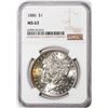 Image 1 : 1886 $1 Morgan Silver Dollar Coin NGC MS63 Nice Toning