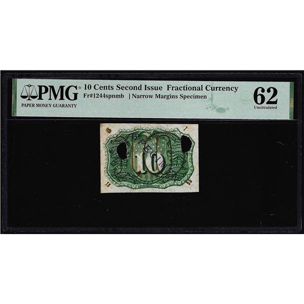 Specimen 1863 2nd Issue 10 Cents Fractional Note Fr.1244sp PMG Uncirculated 62