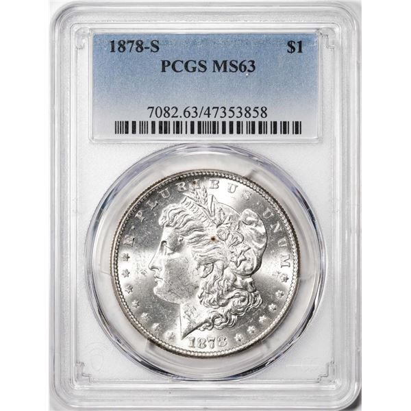 1878-S $1 Morgan Silver Dollar Coin PCGS MS63