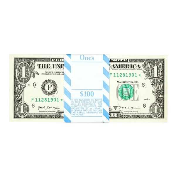 Pack of (100) Consecutive 2017A $1 Federal Reserve Star Notes Atlanta