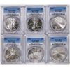 Image 1 : Lot of 2002-2007 $1 American Silver Eagle Coins PCGS MS69