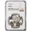 Image 1 : 1926 $1 Peace Silver Dollar Coin NGC MS64