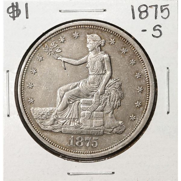 1875-S $1 Trade Silver Dollar Coin