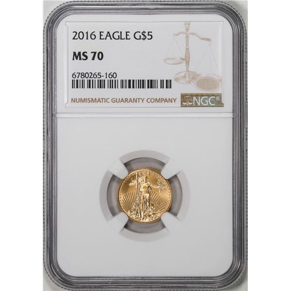 2016 $5 American Gold Eagle Coin NGC MS70