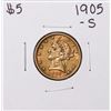 Image 1 : 1905-S $5 Liberty Head Half Eagle Gold Coin
