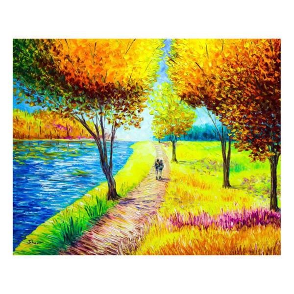 Svyatoslav Shyrochuk "Walking By The River" Original Oil on Canvas