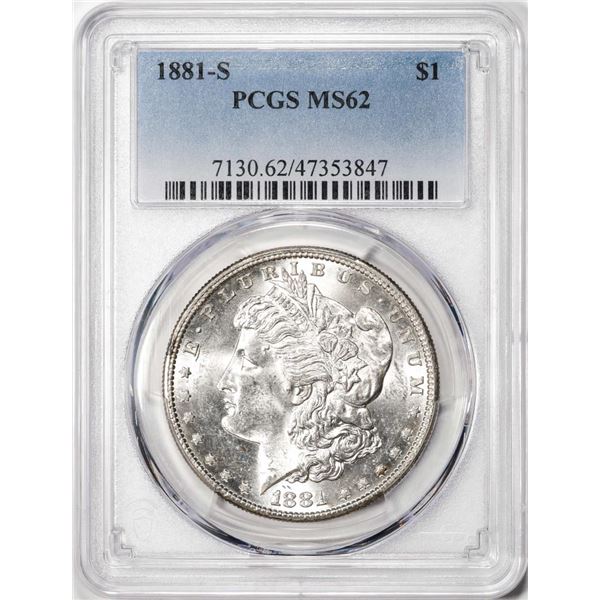 1881-S $1 Morgan Silver Dollar Coin PCGS MS62