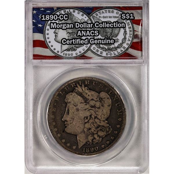 1890-CC $1 Morgan Silver Dollar Coin ANACS Genuine