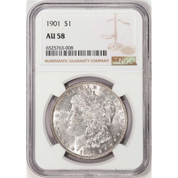 1901 $1 Morgan Silver Dollar Coin NGC AU58