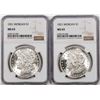 Image 1 : Lot of (2) 1921 $1 Morgan Silver Dollar Coins NGC MS63