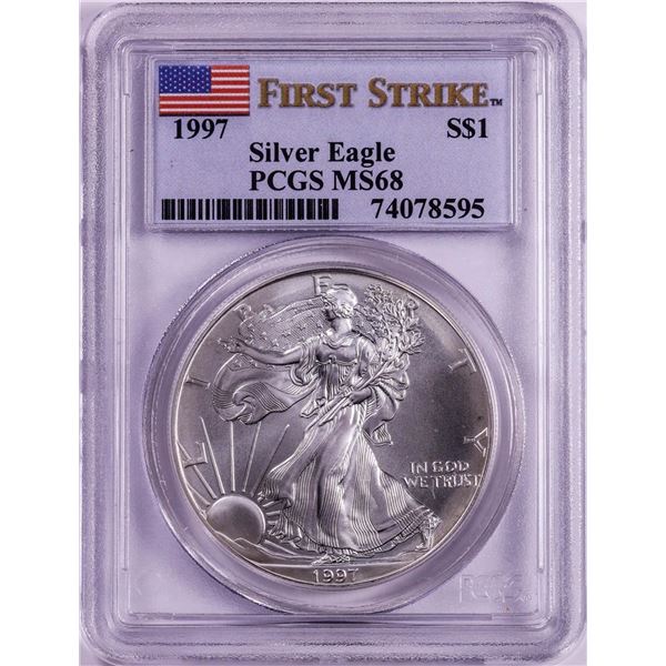 1997 $1 American Silver Eagle Coin PCGS MS68 First Strike