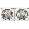Image 1 : Lot of (2) 1922 $1 Peace Silver Dollar Coins