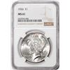 Image 1 : 1926 $1 Peace Silver Dollar Coin NGC MS61
