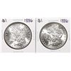Image 1 : Lot of (2) 1886 $1 Morgan Silver Dollar Coins