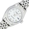 Image 1 : Rolex Ladies Stainless Steel White Oyster Perpetual Date Wristwatch