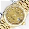 Image 1 : Rolex Ladies 18K Yellow Gold Factory Champagne Diamond President Wristwatch With Box