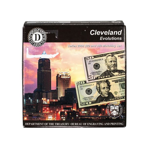 Evolutions Series 2004 $20 & $50 Federal Reserve Note Cleveland Matching Serial #'s