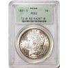 Image 1 : 1891-S $1 Morgan Silver Dollar Coin PCGS MS62 Old Green Holder