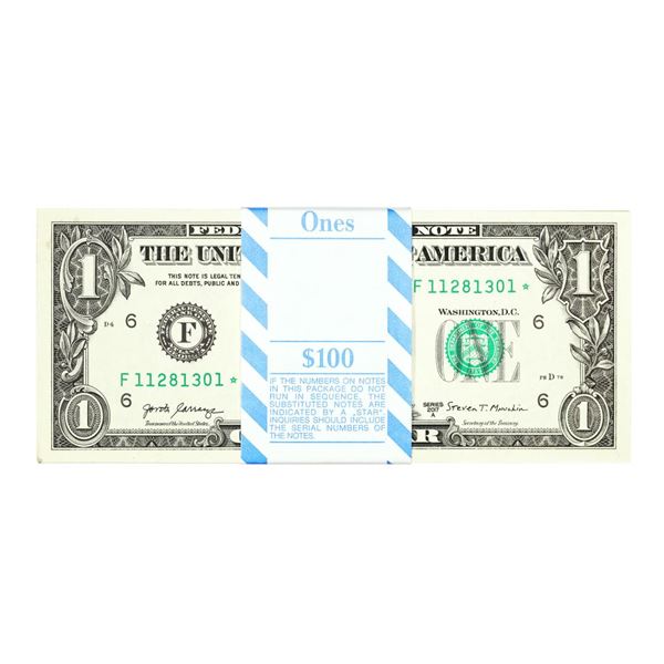 Pack of (100) Consecutive 2017A $1 Federal Reserve Star Notes Atlanta