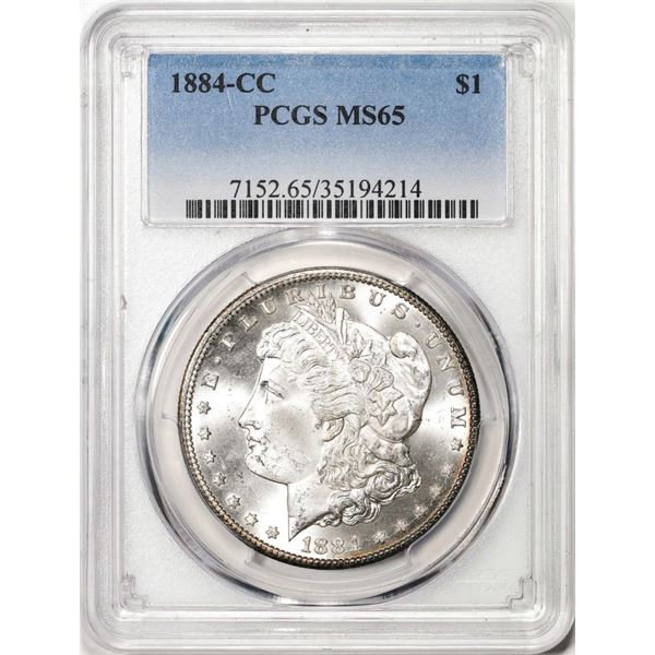 1884-CC $1 Morgan Silver Dollar Coin PCGS MS65