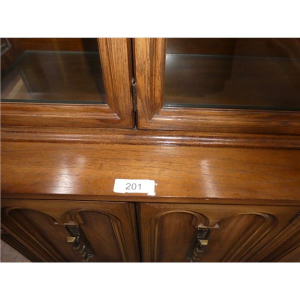 wooden china w/ glass shelves