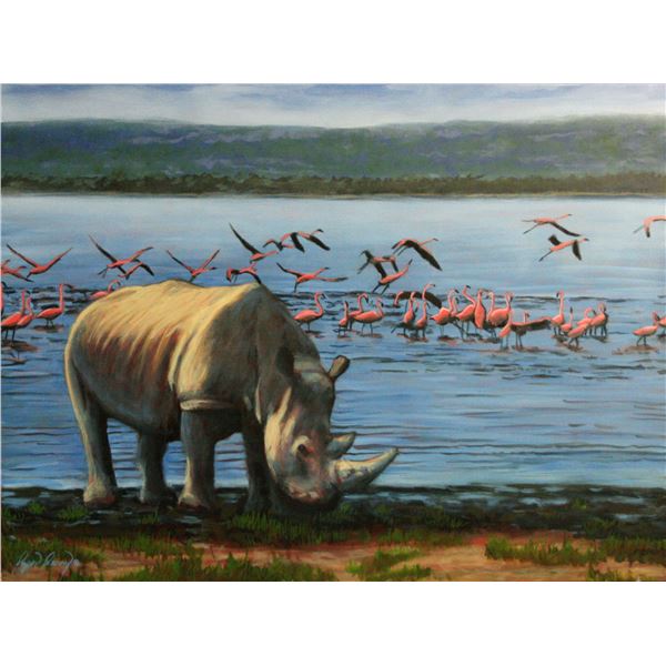 Original Oil painting "Lake Nakuru"