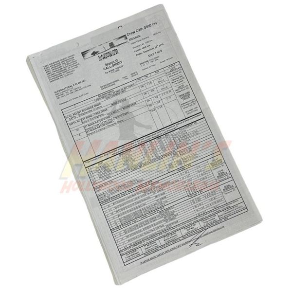 Supernatural (2005 - 2020) - Call Sheet Episode "LOTUS"