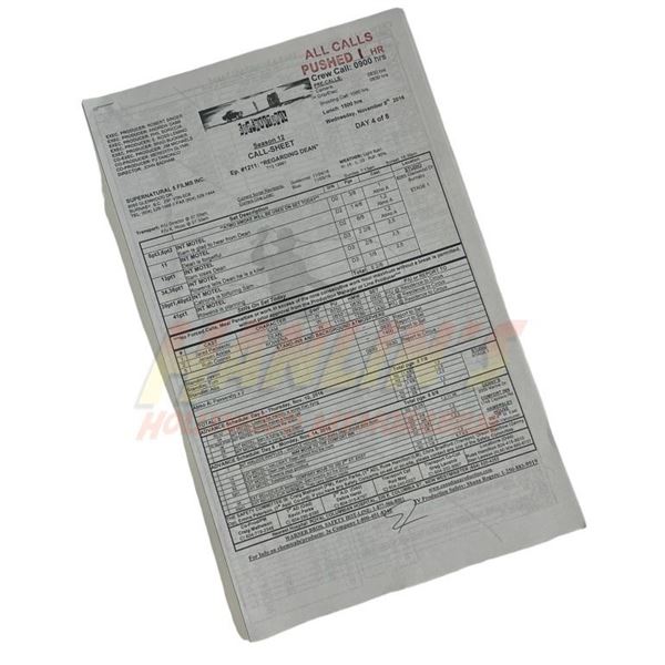 Supernatural (2005 - 2020) - Call Sheet Episode "Regarding Dean"