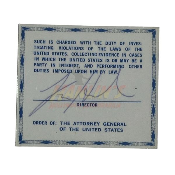 The X-Files (1993-) - FBI Director Signed Badge Wallet Prop insert