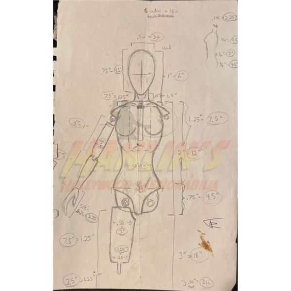 The Conjuring (2013) - Annabelle Body Pre-Production Hand Drawn Concept Art